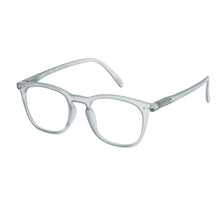 Load image into Gallery viewer, The #E Screen Glasses are displayed, displaying the temples color, Frosted Blue. 
