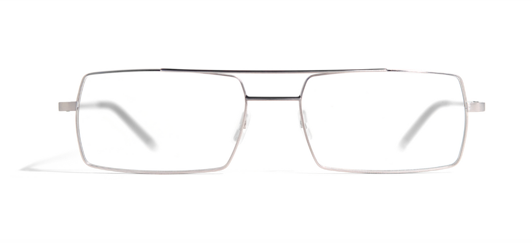 silver rectangular aviator metal glasses